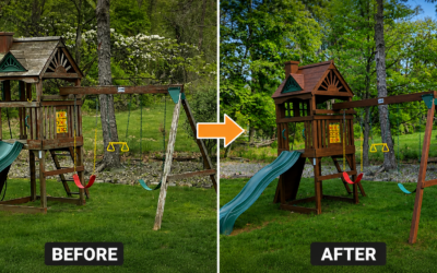 How to Re-stain a Wooden Playset